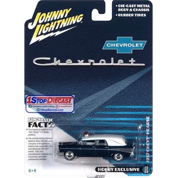 autíčko Chevrolet Hearse 1957 1:64 - Johnny Lightning Chevy Hearse - kovový model auta