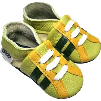 Capáčky EBOOBA Kožené capáčky s koženou podrážkou tenisky zelené 7-8 let Bílá 32