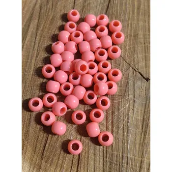 Korálek Plastové korálky 50 ks barva lososová