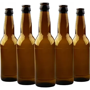 Sklenice 10x SKLENĚNÉ LAHVE na PIVO CIDER 330 ml HNĚDÉ 0,33L