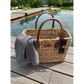Nákupní košík Vingo Plážová taška z vodního hyacintu, hranatá Rozměry (cm): 43x18x30, s ušima 45