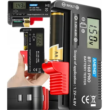 MIERNIK BATERII I AKUMULATORKÓW CYFROWY TESTER AA AAA S LCD DISPLEJEM