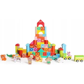 ostatní stavebnice IWOOD DŘEVĚNÉ STAVEBNICE ZOO 100 DÍLKŮ