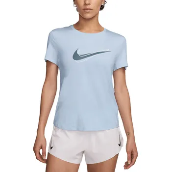 Dámské běžecké triko s krátkým rukávem NIKE-W NK ONE SWSH HBR DF SS TOP Modrá XS