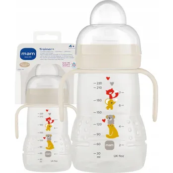 Láhev MAM Trainer 220 ml s neprotékající dudlík 4m+ a měkkým výlevkem