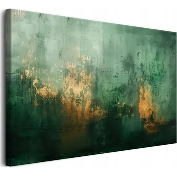 Obraz Obraz na plátně do obývacího pokoje a pokoje Zeleň a zlatá industriální styl 80x120