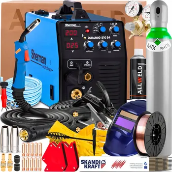 Svářečka Svářečka SHERMAN DUALMIG 210 S4 230V 200A MIG MAG MMA FLUX TIG, 2-kladková