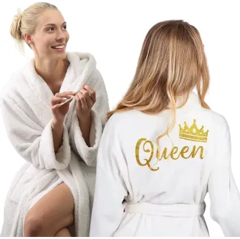 Dámské noční prádlo DÁMSKÝ ŽUPAN TEPLÝ S/M DLOUHÝ MĚKKÝ ELEGANTNÍ Queen DÁREK PRO ŽENU