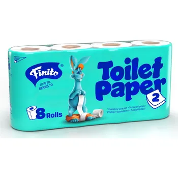 Toaletní papír Q FINITO, jemný toaletní papír, 2vrstvy, 160 útržků, 8 ks, 18m