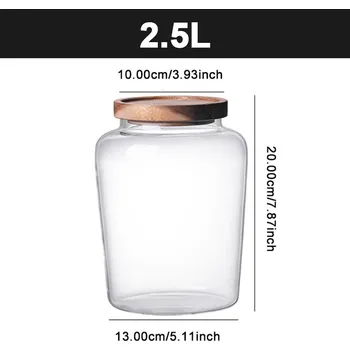 Dóza na potraviny Skleněná dóza na potraviny s víkem | nádoba - 2,5 l