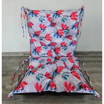 Podsedák Zahradní prošívaný podsedák na židli s opěrkou OSCAR vzor 132 50x50x50 cm Mybesthome