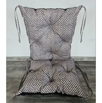 Podsedák Zahradní prošívaný podsedák na židli s opěrkou CALLUM vzor 140 50x50x80 cm Mybesthome