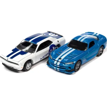 autíčko Dodge Challenger R/T 2014 + Dodge Viper SRT10 2008 1:64 - Johnny Lightning Dodge Challenger R/T + Dodge Viper SRT10 - sběratelský model auta