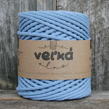 Příze VEĽKÁvlna VEL'KÁvlna bavlněná šňůra na háčkování 5mm Čekanka