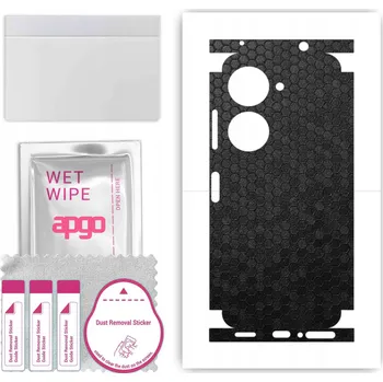 Pouzdro na mobilní telefon Fólie kůže na ZADNÍ STRANU+BOKY pro Asus ZenFone 10 - Medová Plástev Černá