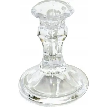 Svícen KLASICKÝ SKLENĚNÝ SVÍCEN PRŮHLEDNÝ 10,2 cm pro 1 svíčku