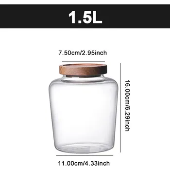 Dóza na potraviny Skleněná dóza na potraviny s víkem | nádoba - 1,5 l