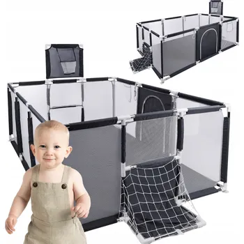 Dětská ohrádka PRIMABOBO Dětská ohrádka s košem, velký suchý bazén 180x120 cm s brankami