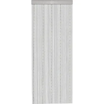 Obraz Hotová záclona typu Makaron s kuličkami, 90*245 cm, šedá