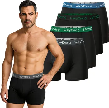 Boxerky HøyBerg - Pánské boxerky ve skandinávském stylu, sada 4 kusů, Bavlna, velikost L