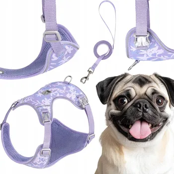 Vodítko pro psa POSTROJ + VODÍTKO ULTRALEHKÉ PRODYŠNÉ TRUELOVE LIGHTNESS FIALOVÉ XS