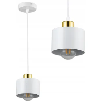 Závěsné stropní svítidlo LED lustr patice E27 LOFT zlatá + bílá