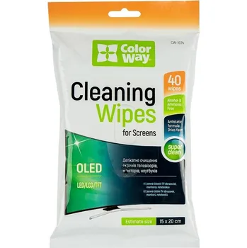 COLORWAY čistící utěrky/ na elektroniku a obrazovky/ 40ks