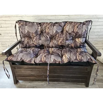 Zahradní nábytek Prošívané sezení MARKUS - vzor 139, vzorovaný polstr na zahradní lavici - sedák s opěrkou, různé rozměry, Mybesthome Rozměr: 120x60x50 cm