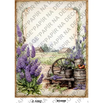 Výtvarný papír Rýžový a soft papír na decoupage - Levandule obrazy - KB01092 Materiál: Rýžový papír, Rozměr: A4