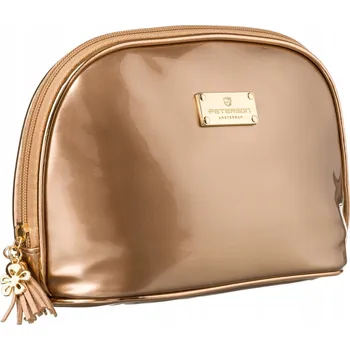 Kosmetická taška PETERSON Dámská KOSMETICKÁ TAŠTIČKA Zlatá Organizér na Kosmetiku na ŠTĚTCE CESTOVNÍ
