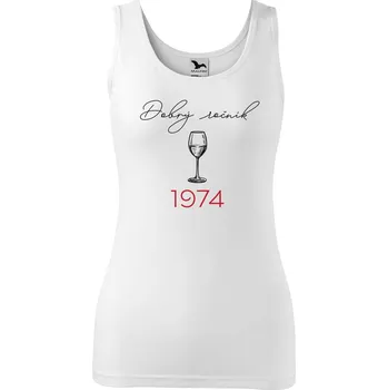 Dámské tílko s potiskem Dobrý ročník víno Velikost: XL, Barva: Bílá
