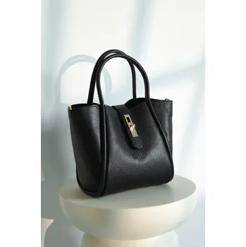 Kabelka LUXUSNÍ KOŽENÁ KABELKA PECA del SOL černá