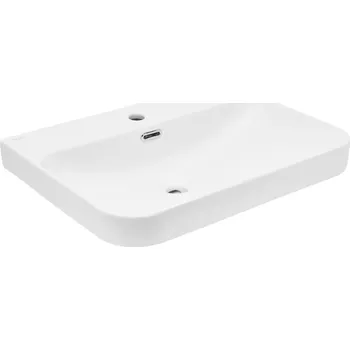 Umyvadlo Swiss aqua technologies Nábytkové umyvadlo SAT Fusion 60,5x46 cm bílá matná, otvor pro baterii uprostřed SATFUS6046MW