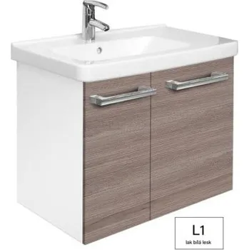 Nábytek Eden JANTAR skříňka s umyvadlem 75x45x59 cm, 2 dvířka, lesklá bílá