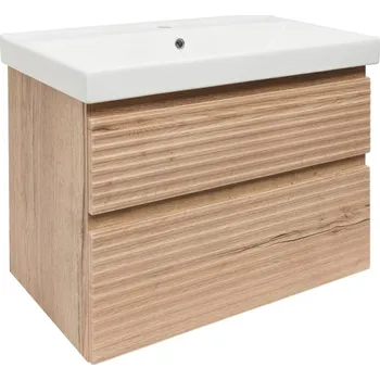 Šatní skříň Naturel Koupelnová skříňka 2 zásuvková s umyvadlem Savona 78x53x44,8 cm dub Halifax mat SAVONA280DHU1