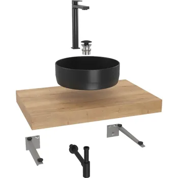 Šatní skříň Swiss aqua technologies Koupelnová sestava SAT s deskou pod umyvadlo Dolce 80x8x50 cm dub halifax KSETDO9