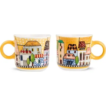 EGAN Sada 2 mini hrnků “Paese Mio” Žlutá 90 ml