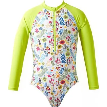 Kojenecké oblečení Splash About Dívčí jednodílné plavky dlouhý rukáv Jungle Lime Vel. 3-4 roky