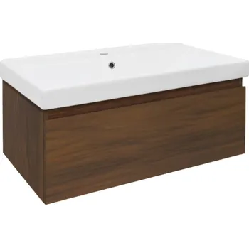 Šatní skříň Swiss aqua technologies Koupelnová skříňka s umyvadlem SAT B-Way 80x30x45 cm ořech mat BWAY80NUTU1
