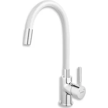 Novaservis Dřezová baterie se silikonovým ramínkem bílá/chrom 70710,0B