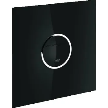 Splachovací tlačítko Grohe VERIS LIGHT ovládací tlačítko pro dvě splachování, senzorové, s podsvícením, napájení ze sítě, sklo, velvet black-černá/chrom