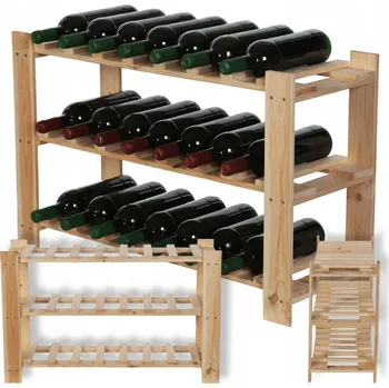 Stojan na víno Regál na víno na 21 lahví 50x80x28 cm - 3 police