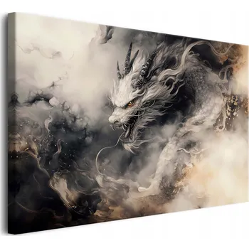 Obraz Ohromující obraz na plátně Drak v oblacích Nástěnná dekorace do obýváku