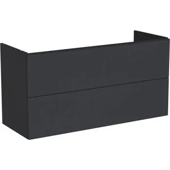 Šatní skříň Vitra METROPOLE PURE skříňka pod umyvadlo 118x60x45 cm, 2 zásuvky, Push-open, s osvětlením, matný grafit