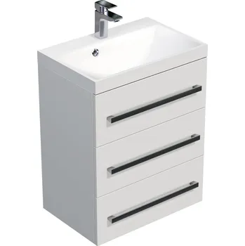 Ložnice Swiss aqua technologies Koupelnová skříňka s umyvadlem SAT Cube Way 60x76,5x40 cm bílá lesk CUBE2603BL