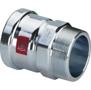 Stavebniny Viega PRESTABO 1111XL přechodový kus 76,1x2 1/2", s vnějším závitem, lisovací, topení, uhlíková ocel