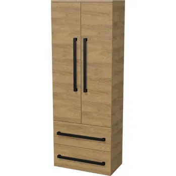 Ložnice Swiss aqua technologies Koupelnová skříňka s černou úchytkou SAT Cube Way 60x163x33 cm dub Hickory mat CUBE3CV60DH