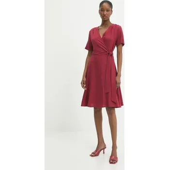 Dámské šaty Lněné šaty Answear.LAB růžová barva, mini W25.25.FLK 38X, vel. M