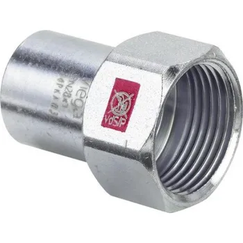 rozdělovač topení Viega PRESTABO 1112.1 zásuvný kus 22x1/2", s vnitřním závitem, lisovací, topení, uhlíková ocel