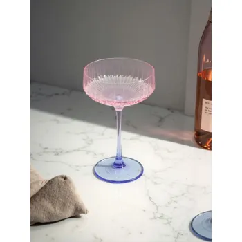 Sklenice Sinsay - Rýhovaná koktejlová sklenička z barevného skla - pastelová růžová - 759GI-03X - 759GI-03X-ONE